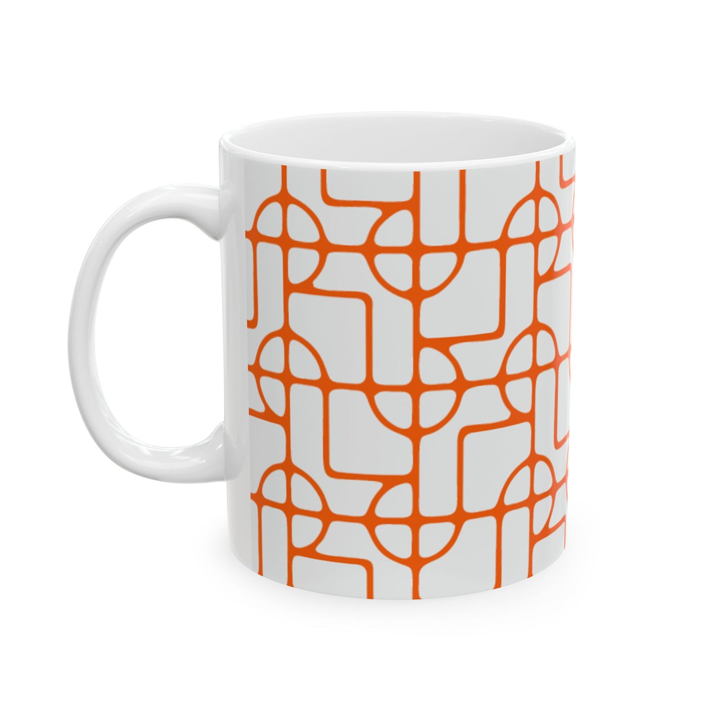 SIGNATURE DINK PATTERN CERAMIC MUG NEON ORANGE