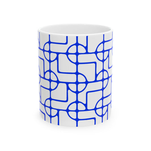 SIGNATURE DINK PATTERN CERAMIC MUG CLEAR ROYAL 2