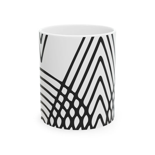 BETTYE PATTERN CERAMIC MUG BLACK