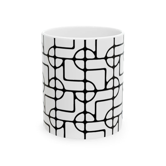 SIGNATURE DINK PATTERN CERAMIC MUG BLACK