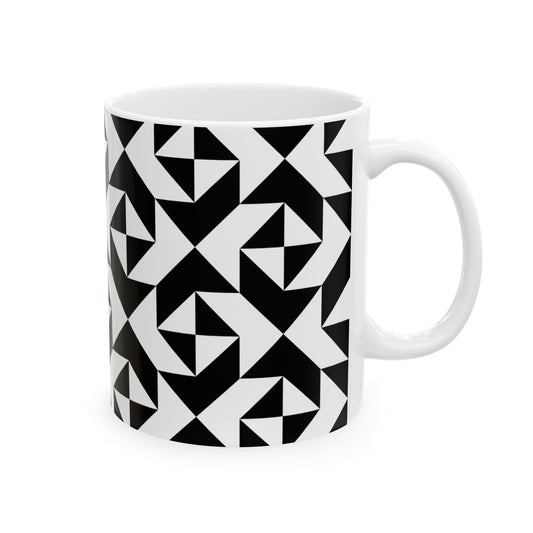 PADINKO PATTERN CERAMIC MUG BW