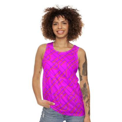 SIGNATURE DINK PATTERN WOMEN'S TANK FUSCHIA NEON DOUBLE VISION