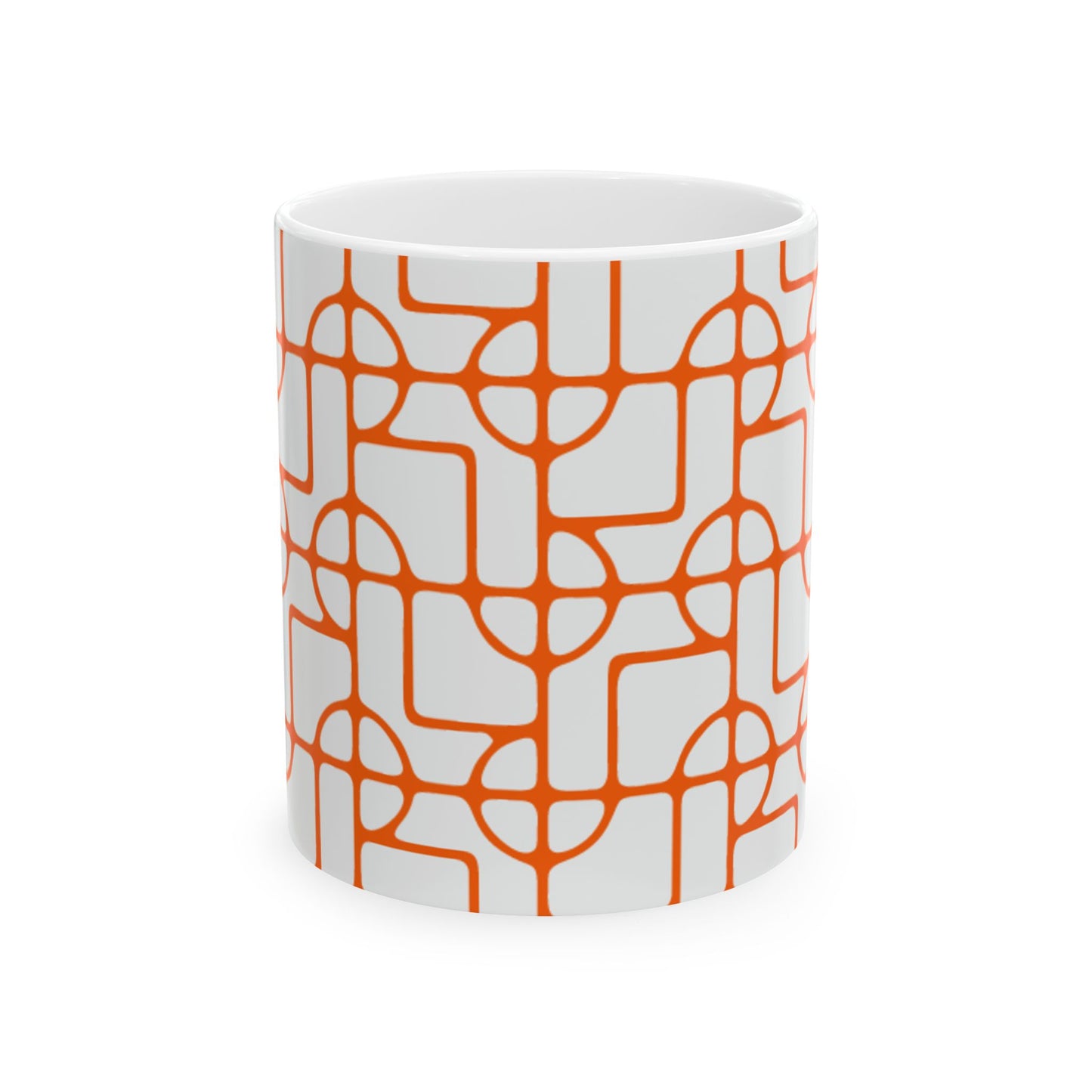 SIGNATURE DINK PATTERN CERAMIC MUG NEON ORANGE