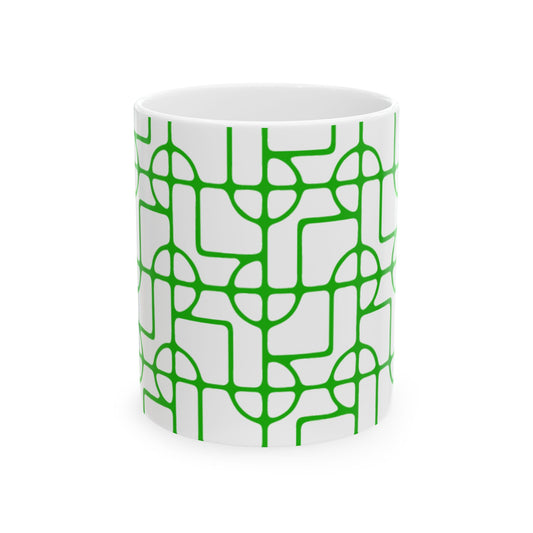 SIGNATURE DINK PATTERN CERAMIC MUG BRIGHT GRASS GREEN