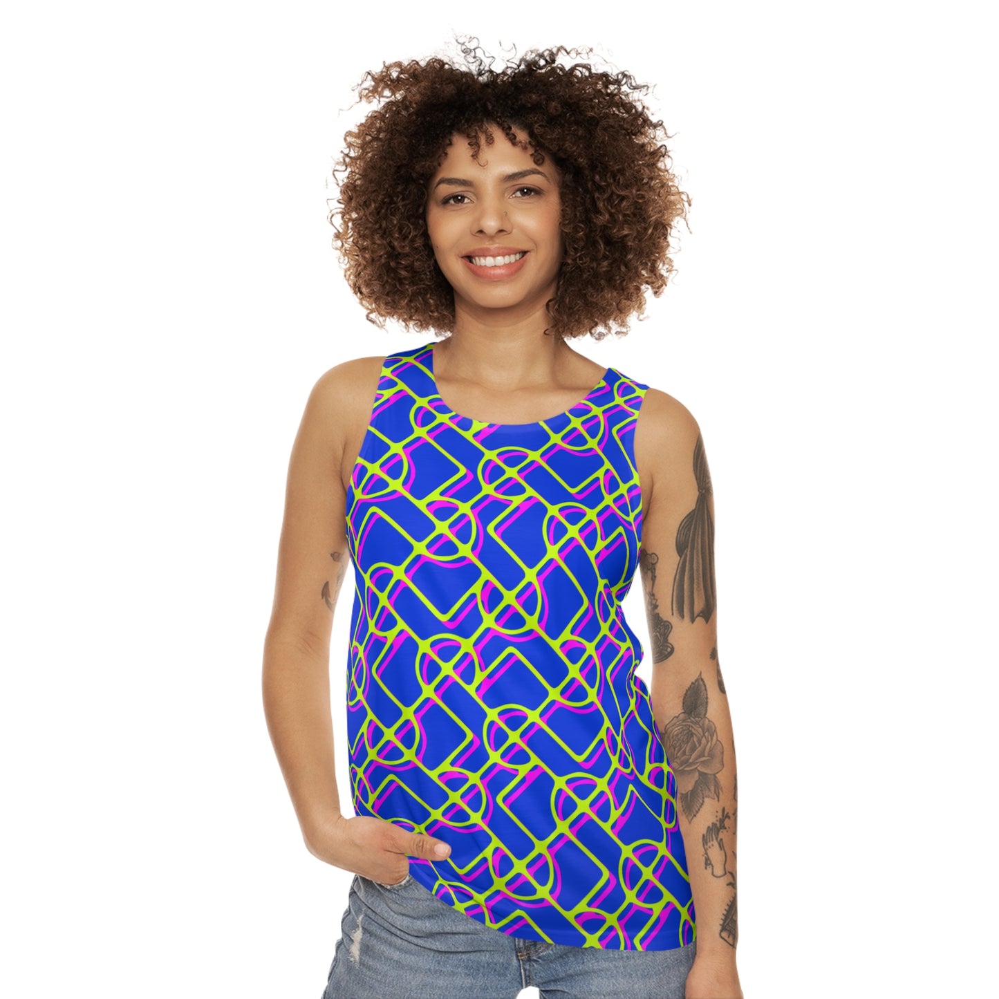 SIGNATURE DINK PATTERN WOMEN'S TANK NEON DOUBLE VISION