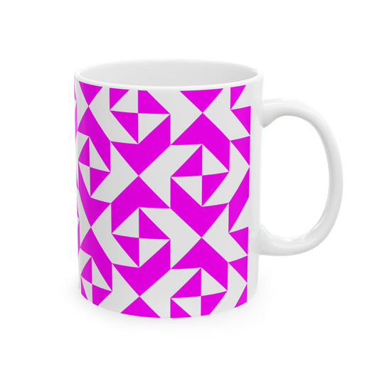 PADINKO PATTERN CERAMIC MUG HOT FUSCHIA