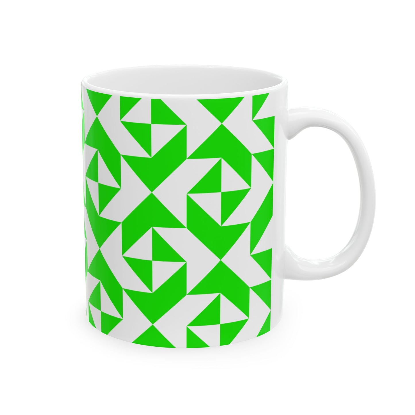 PADINKO PATTERN CERAMIC MUG NEON GREEN