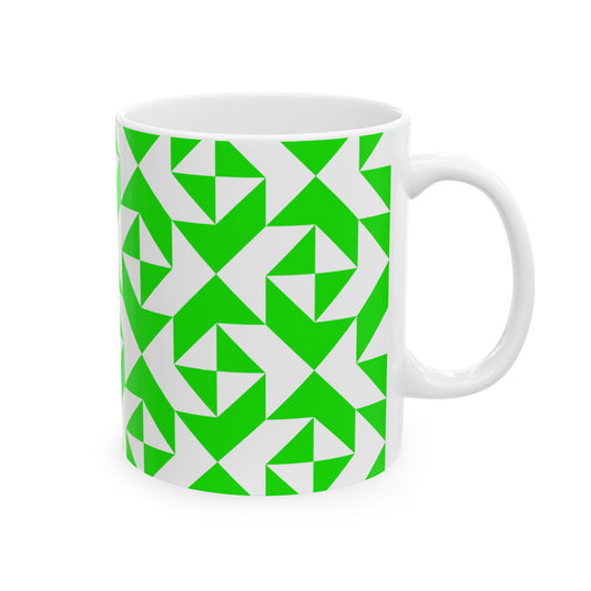 PADINKO PATTERN CERAMIC MUG NEON GREEN