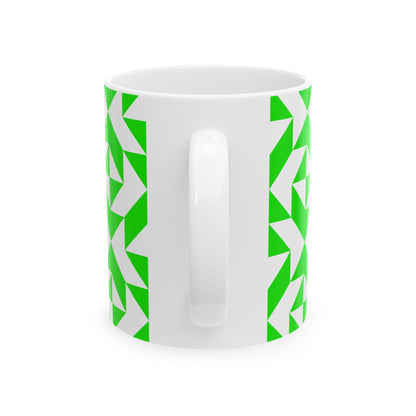 PADINKO PATTERN CERAMIC MUG NEON GREEN