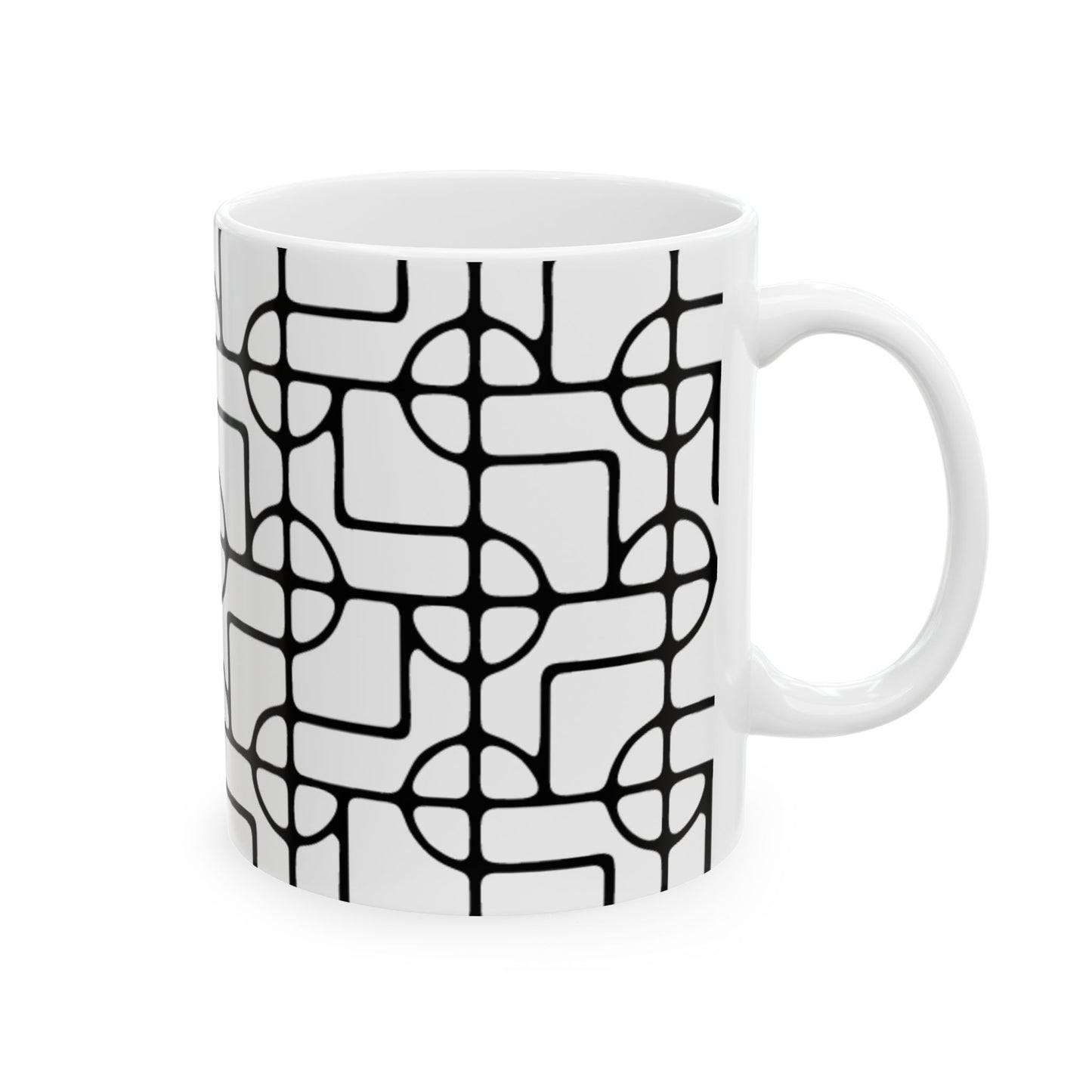 SIGNATURE DINK PATTERN CERAMIC MUG BLACK