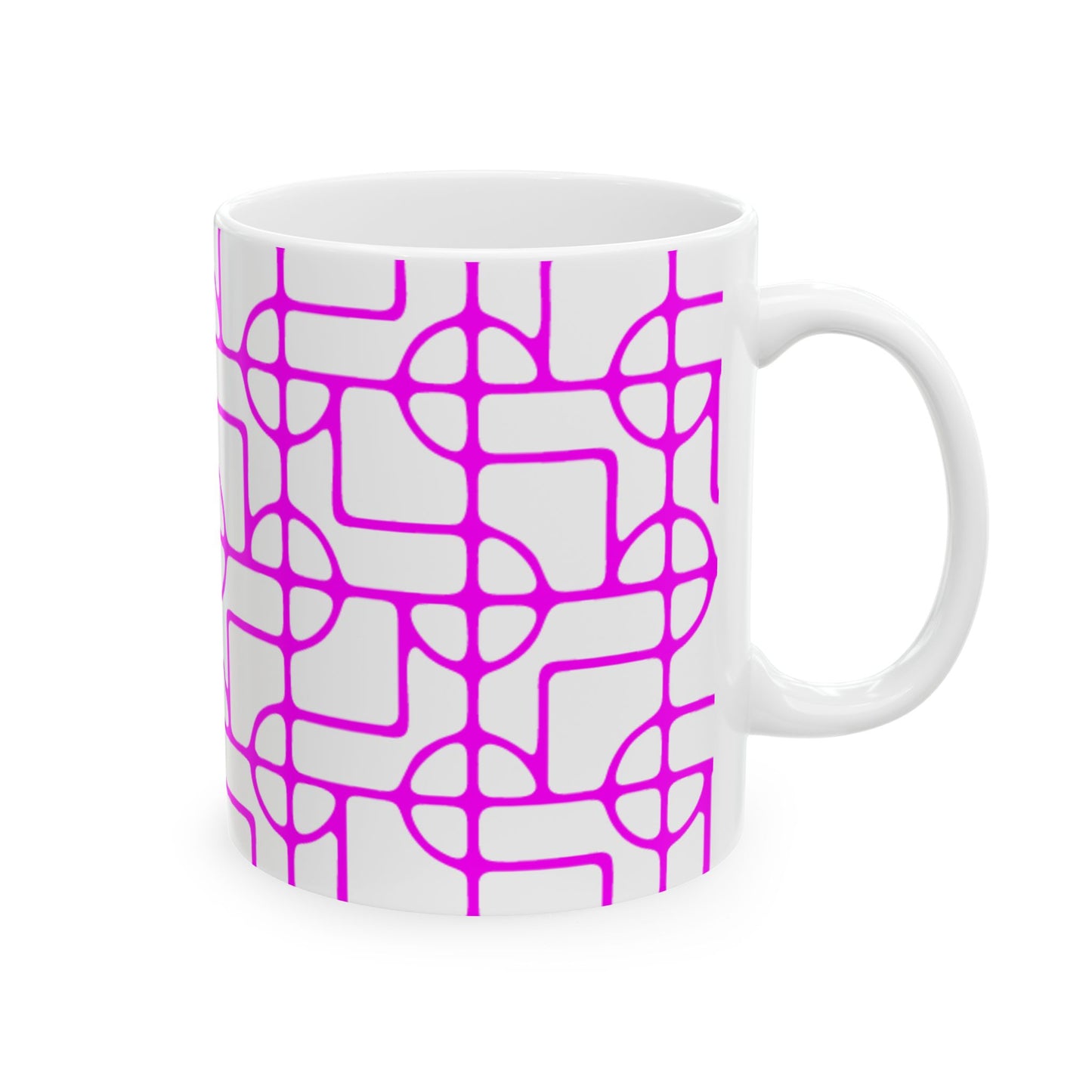 SIGNATURE DINK PATTERN CERAMIC MUG HOT FUSCHIA